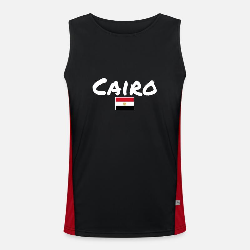 Le Caire, Egypte, Egypte, Drapeau Egyptien Egyptien Débardeur respirant contrasté Homme 