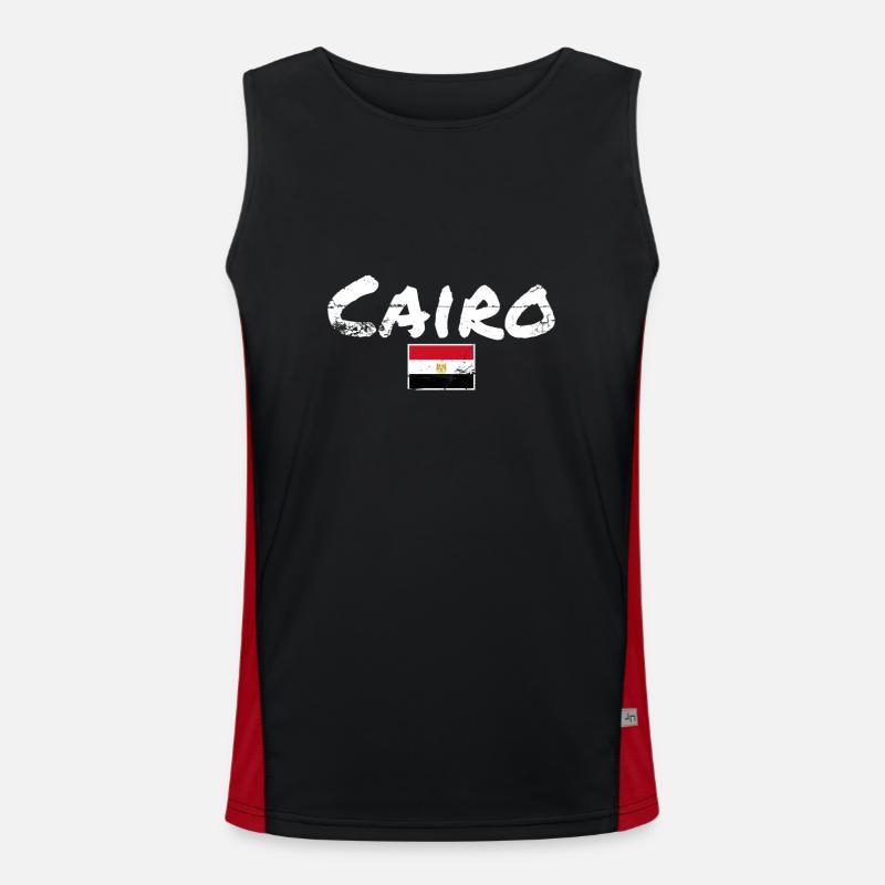 Le Caire Vintage Egypte Egypte Egypte Drapeau Egyptien Egyptien Débardeur respirant contrasté Homme 