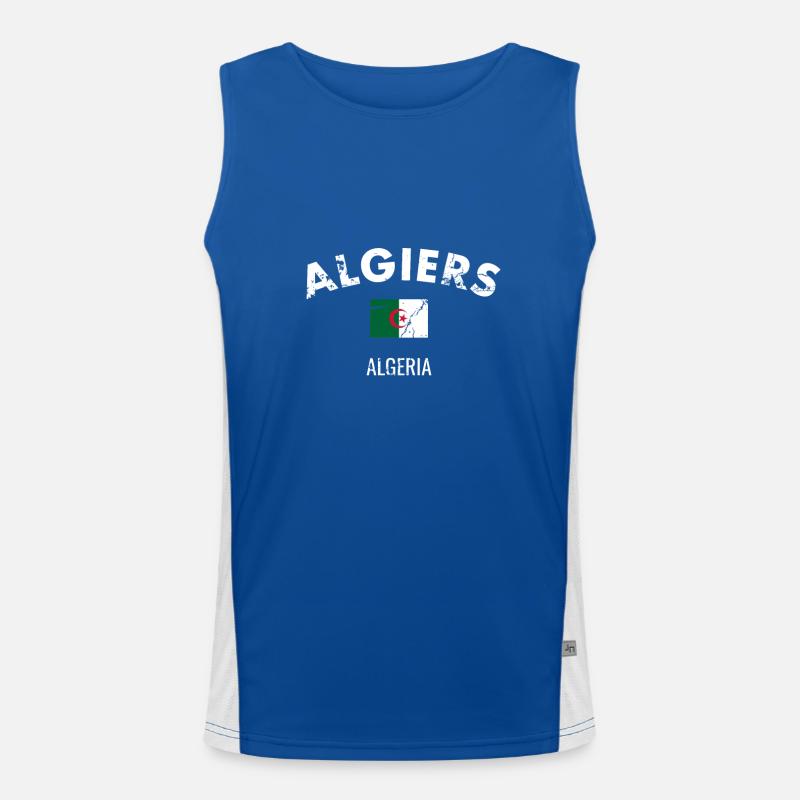 Alger Vintage Algérie Drapeau Algérien Débardeur respirant contrasté Homme 