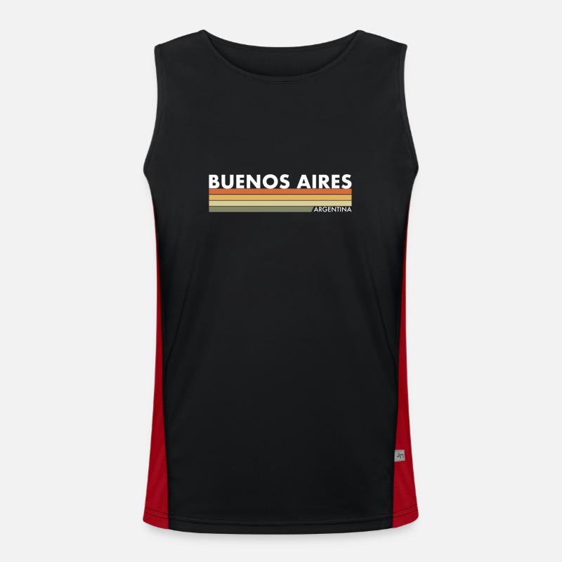 Buenos Aires Retro Argentinien Argentinische Funktionelles Kontrast-Tank Top für Männer 