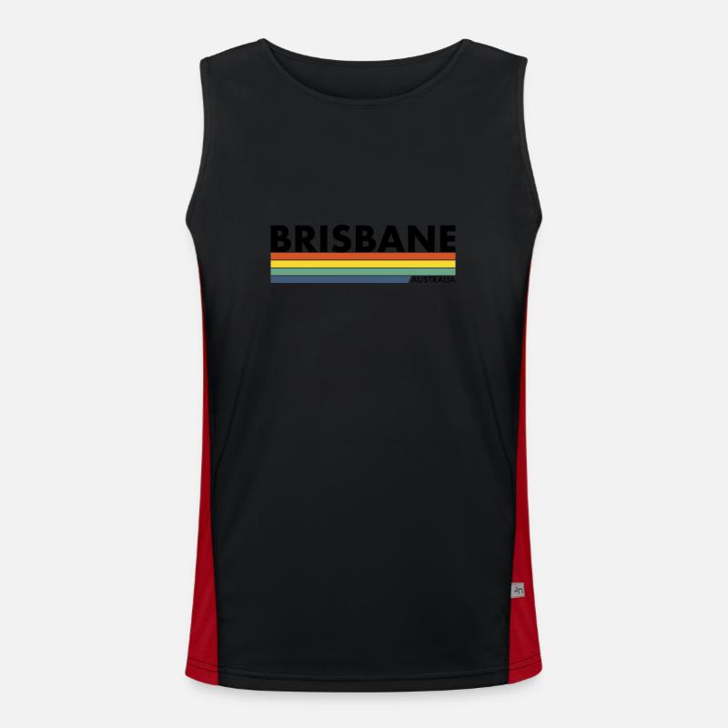 Brisbane Australia Retro Australia Australian Men's Functional Contrast Tank Top 