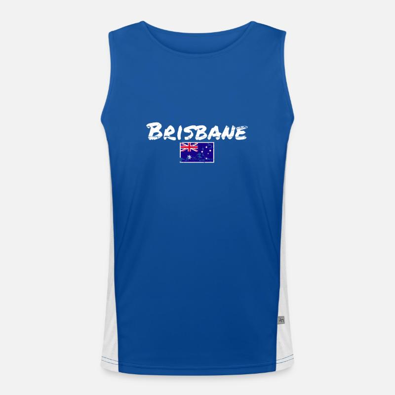 Brisbane Australia Vintage Australian Flag Men's Functional Contrast Tank Top 