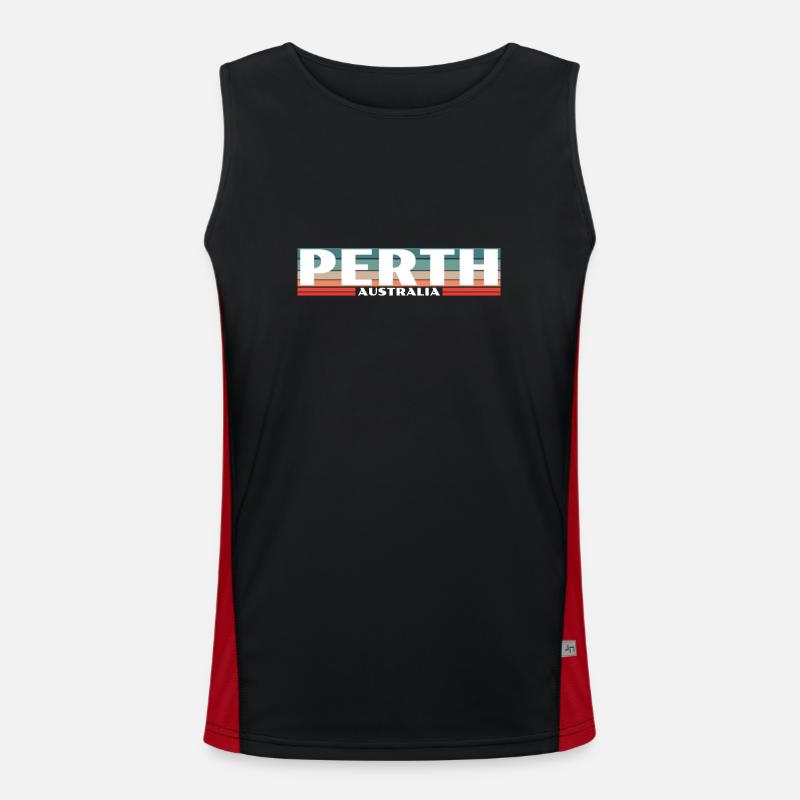 Perth Australia Retro Australien Australische Funktionelles Kontrast-Tank Top für Männer 