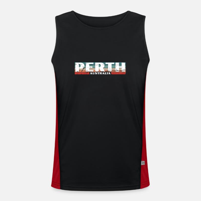 Perth Australie Rétro Vintage Australien Débardeur respirant contrasté Homme 