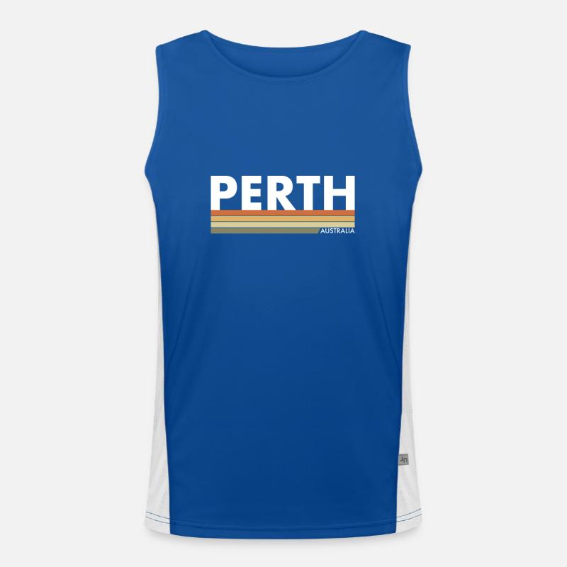 Perth Australia Retro Australia Australian Men's Functional Contrast Tank Top 