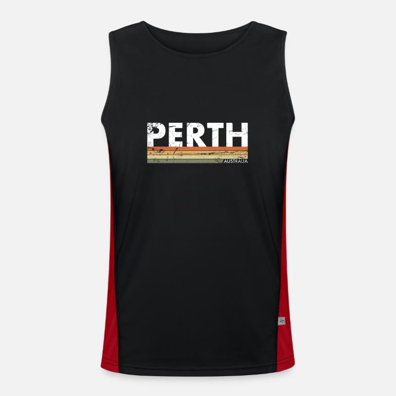 Perth Australia Retro Australien Vintage Funktionelles Kontrast-Tank Top für Männer 