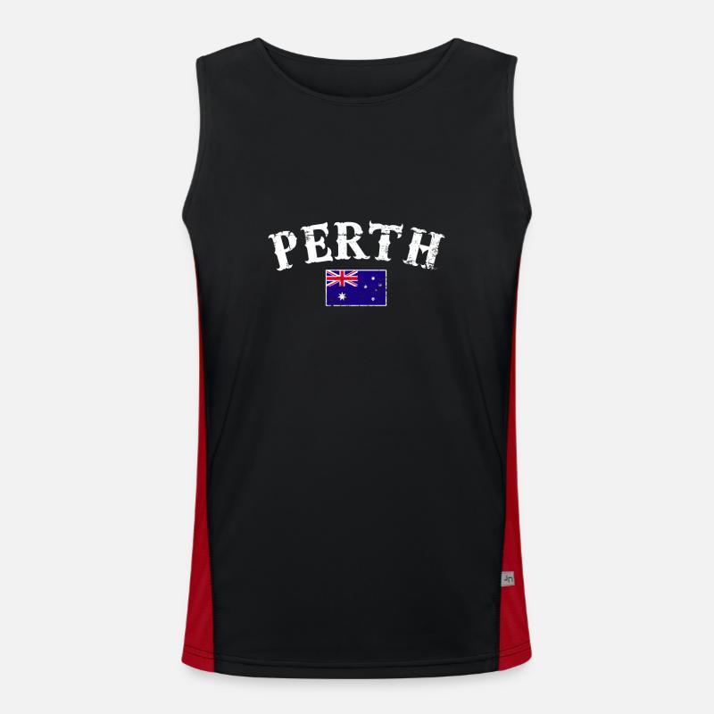 Perth Australie Vintage drapeau australien Débardeur respirant contrasté Homme 