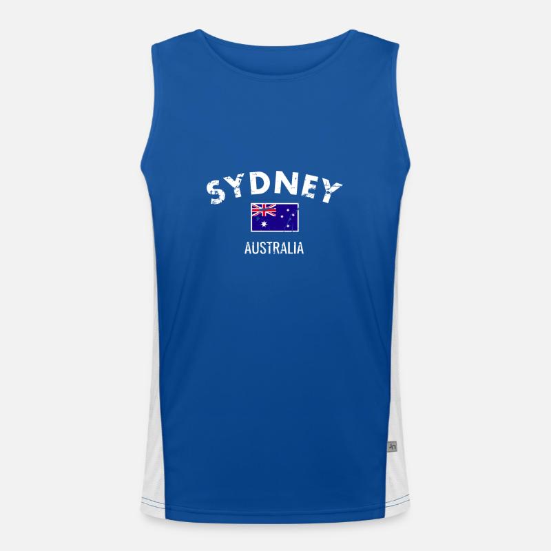 Sydney Australie Vintage drapeau australien Débardeur respirant contrasté Homme 