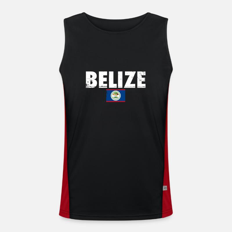 Belize Vintage Belizean Flag Belizean Men's Functional Contrast Tank Top 