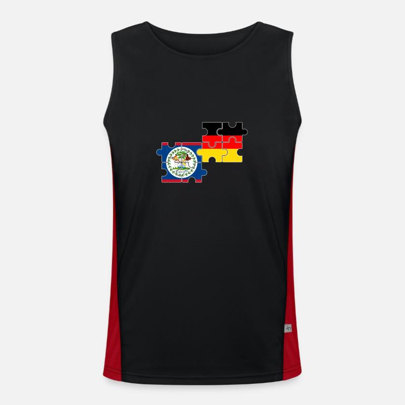 Belize Allemagne Drapeau Belizer Débardeur respirant contrasté Homme 