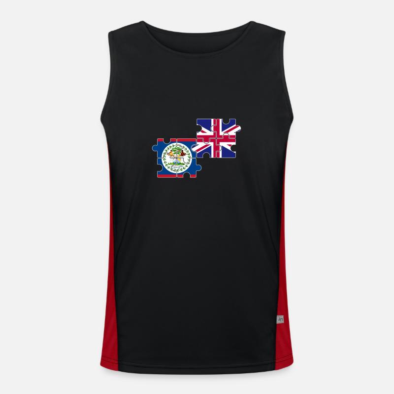 Belize UK British Belizean Flag Men's Functional Contrast Tank Top 