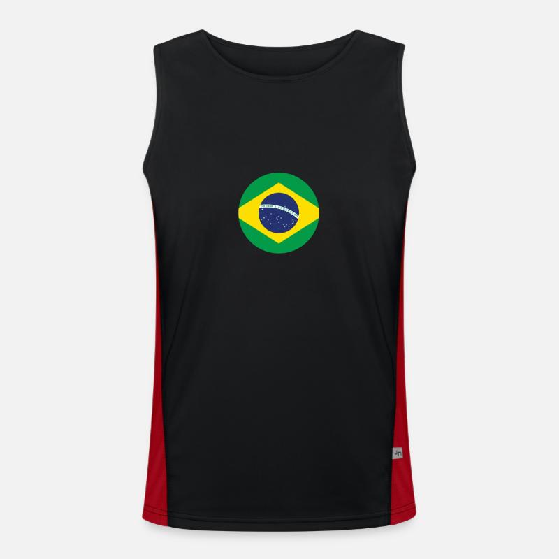 Brésil Drapeau brésilien Débardeur respirant contrasté Homme 