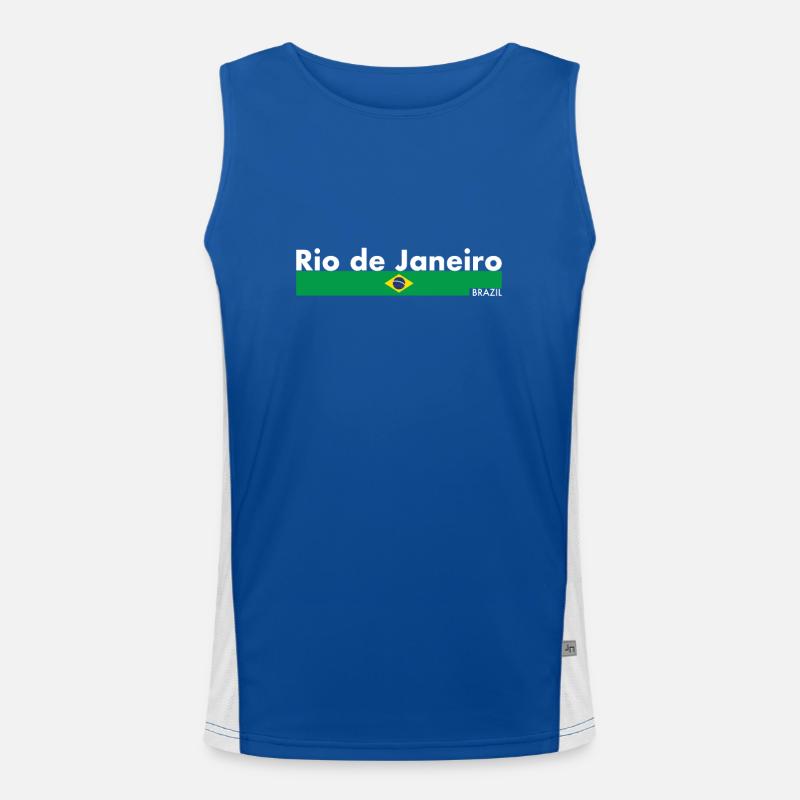 Rio de Janeiro Brésil Brésil Drapeau Débardeur respirant contrasté Homme 