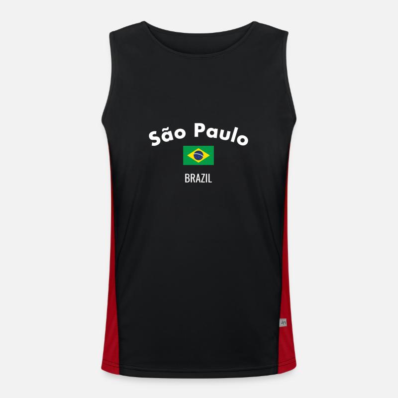 São Paulo Brésil Brésil Drapeau brésilien Débardeur respirant contrasté Homme 