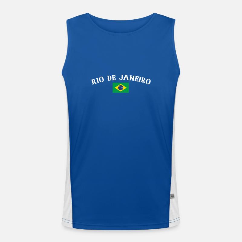Rio de Janeiro Brésil Brésil Drapeau Débardeur respirant contrasté Homme 