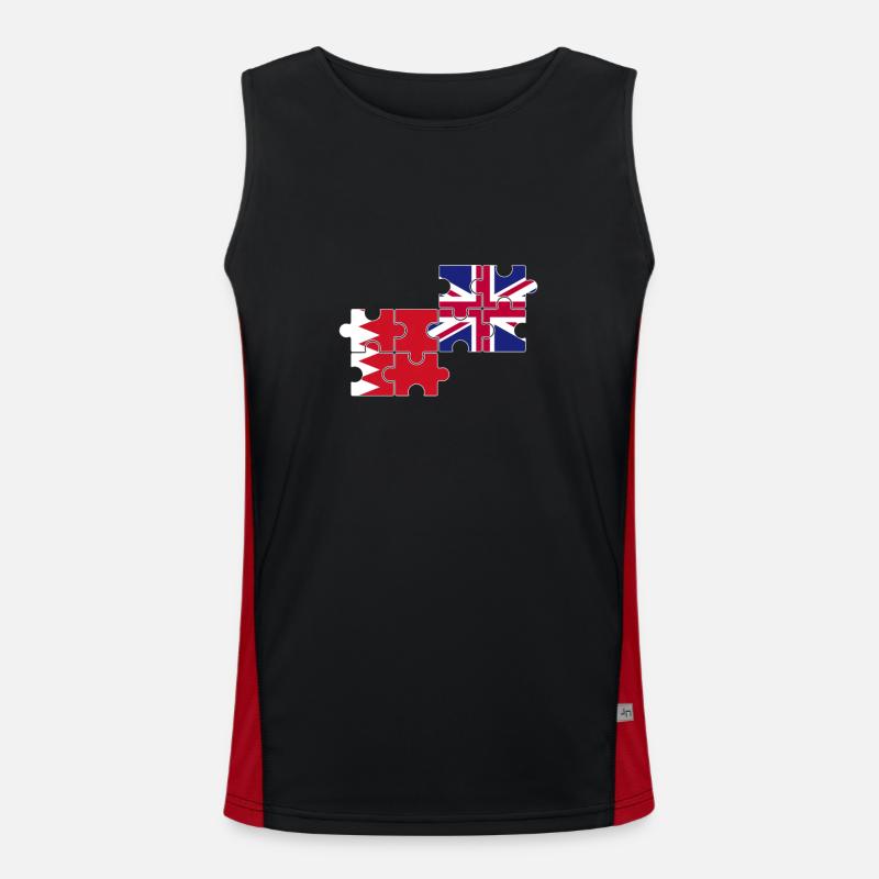 Bahrain UK Flag British Bahraini Men's Functional Contrast Tank Top 