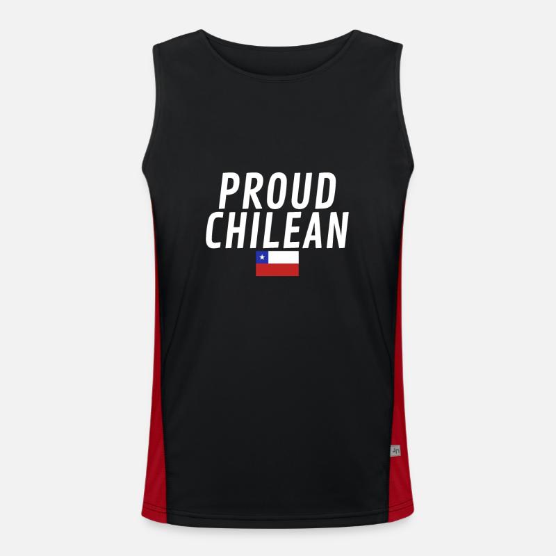 Fier Chilien Chili Drapeau chilien Chilien Débardeur respirant contrasté Homme 