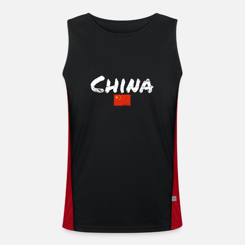 Chine Vintage Drapeau chinois Chinois Débardeur respirant contrasté Homme 