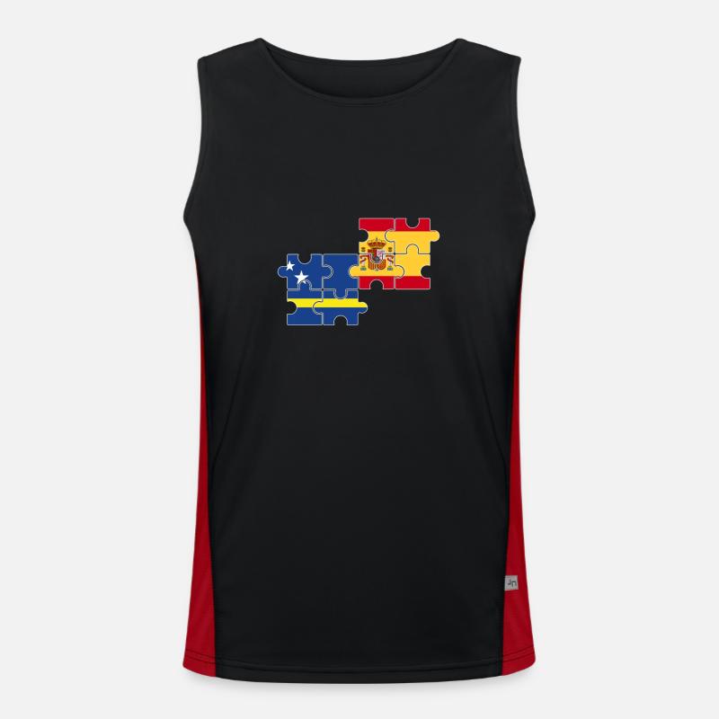 Curaçao, Espagne, Drapeau Débardeur respirant contrasté Homme 