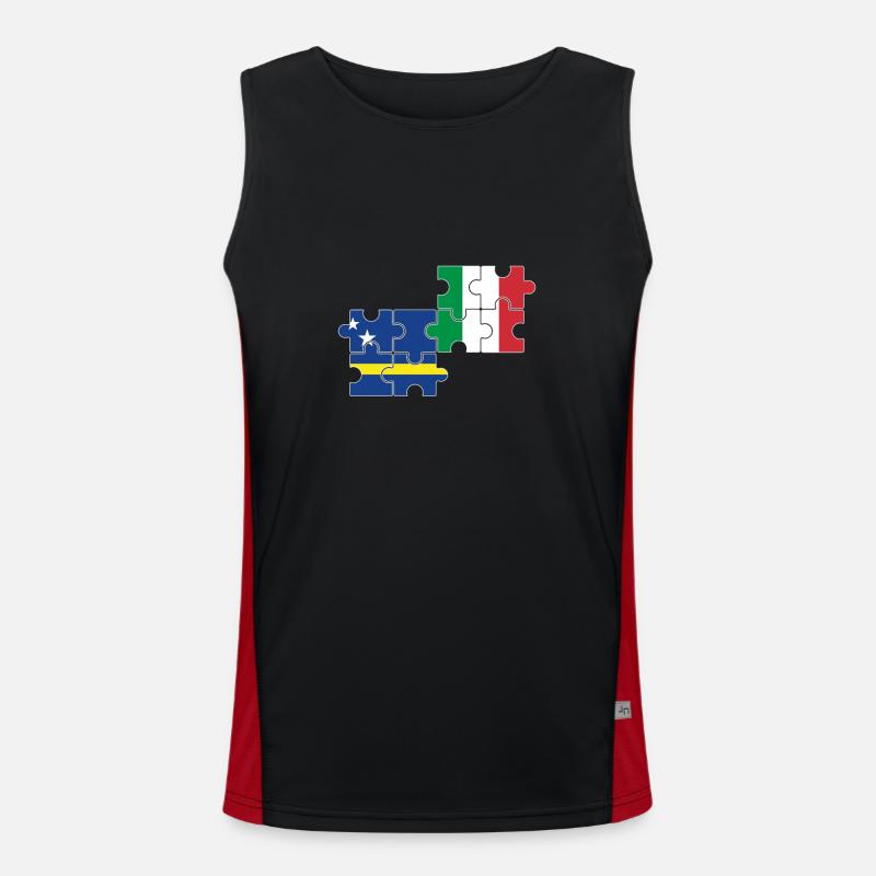 Curaçao, Italie, Drapeau Débardeur respirant contrasté Homme 