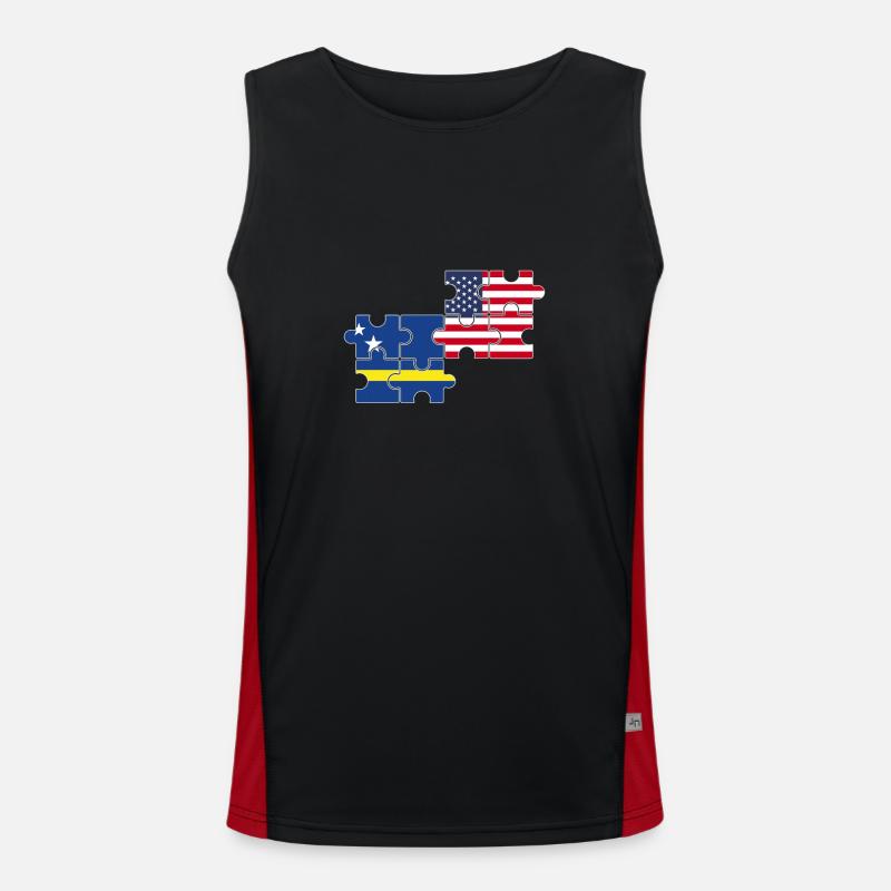 Curaçao Drapeau des États-Unis Débardeur respirant contrasté Homme 