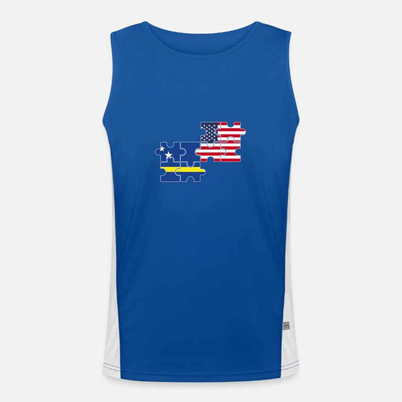 Curaçao Drapeau des États-Unis Débardeur respirant contrasté Homme 
