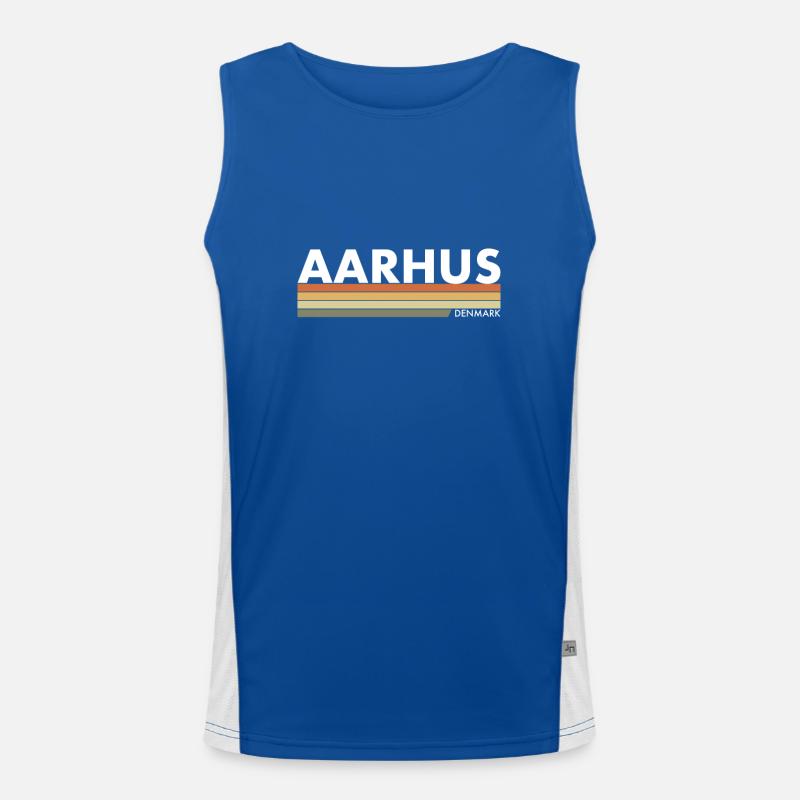 Aarhus Denmark Dänemark Dänische Stolzer Däne Funktionelles Kontrast-Tank Top für Männer 
