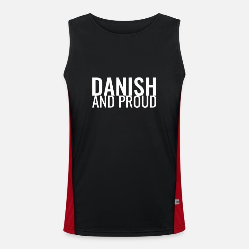 Danish And Proud Denmark Danish Danes Men's Functional Contrast Tank Top 