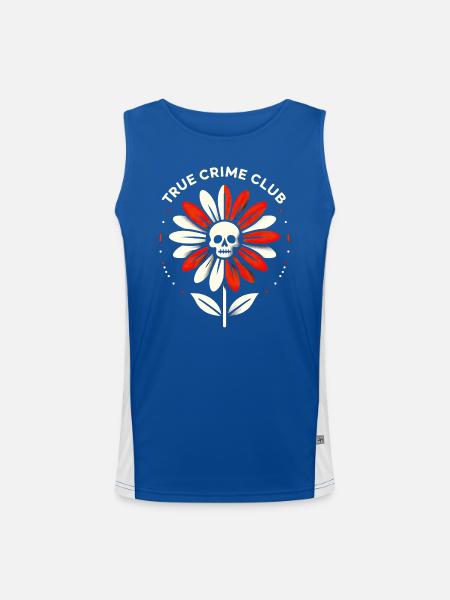 Skull Bloom Rätsel - Funktionelles Kontrast-Tank Top für Männer  - Royal/Weiß - Vorne