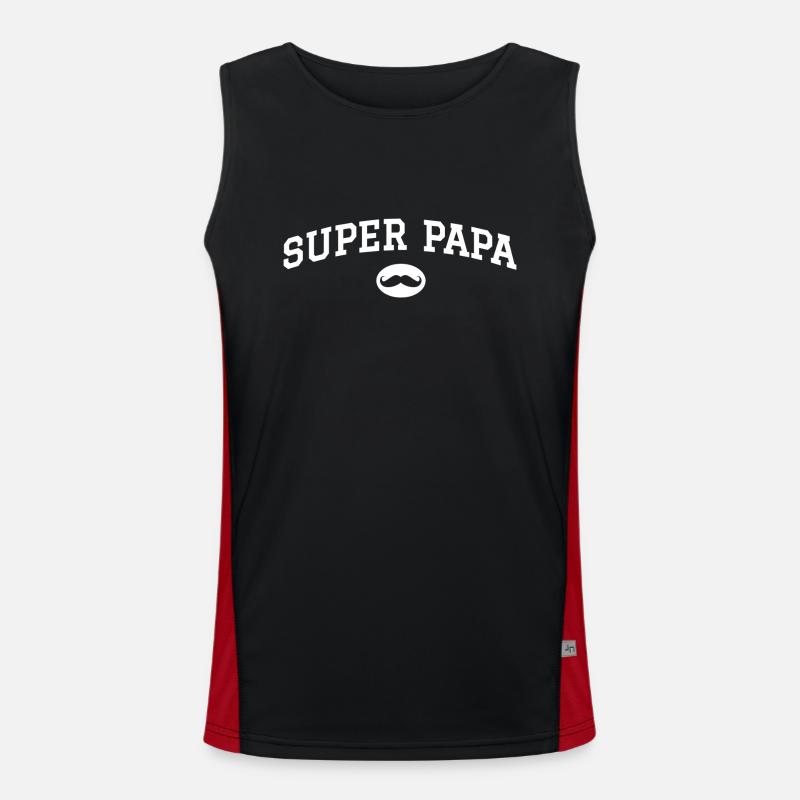 Super papa moustache Débardeur respirant contrasté Homme 