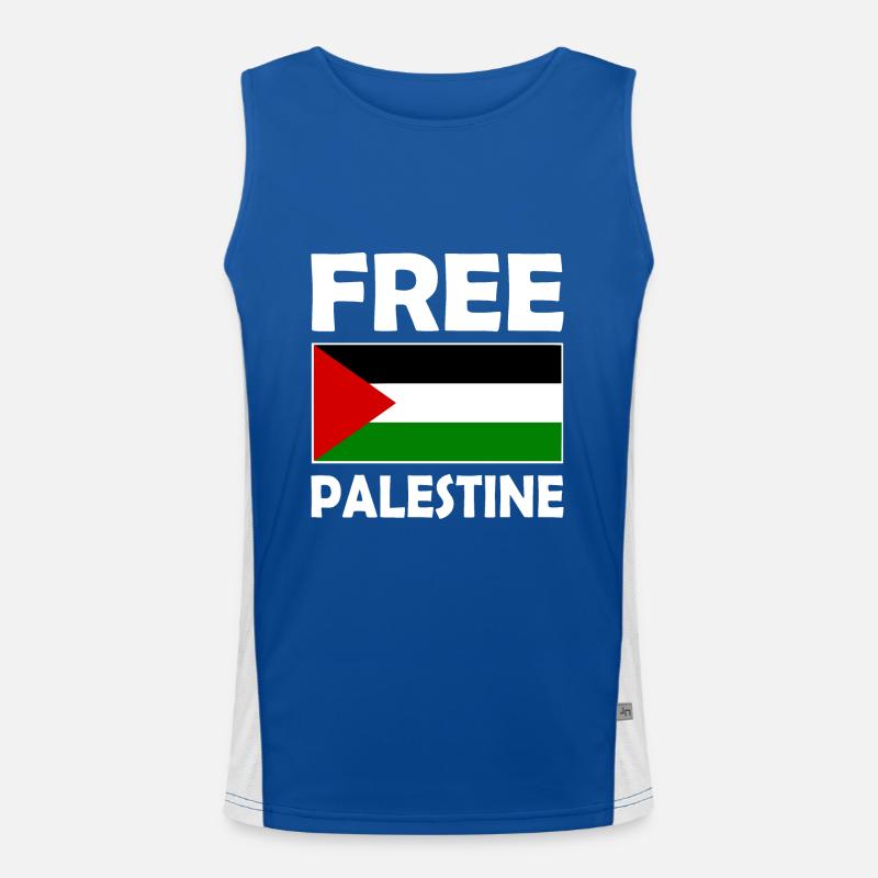 Free palestine Funktionelles Kontrast-Tank Top für Männer 