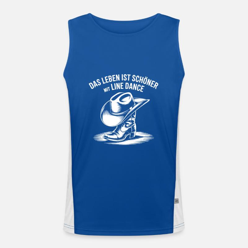 Das Leben ist schöner mit Line Dance Funktionelles Kontrast-Tank Top für Männer 