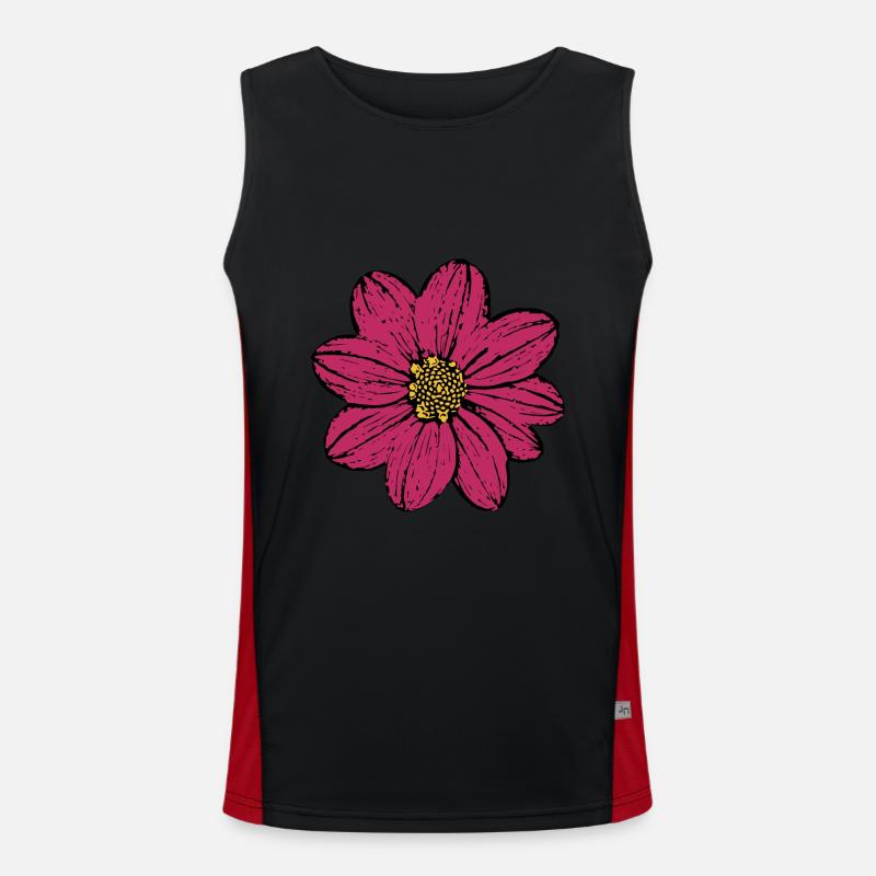 fleur, fleur, rouge, rose, violet Débardeur respirant contrasté Homme 