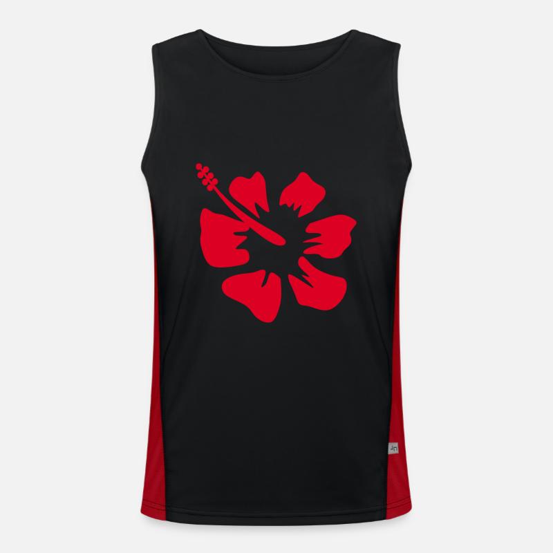 Blume rot rote Blumen rot rote Blumen Hibiskus Funktionelles Kontrast-Tank Top für Männer 