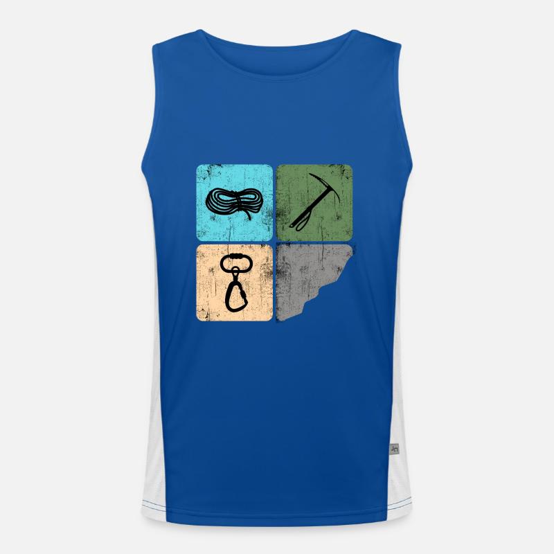 Klettern Bergsteiger Bergfex Eispickel Funktionelles Kontrast-Tank Top für Männer 