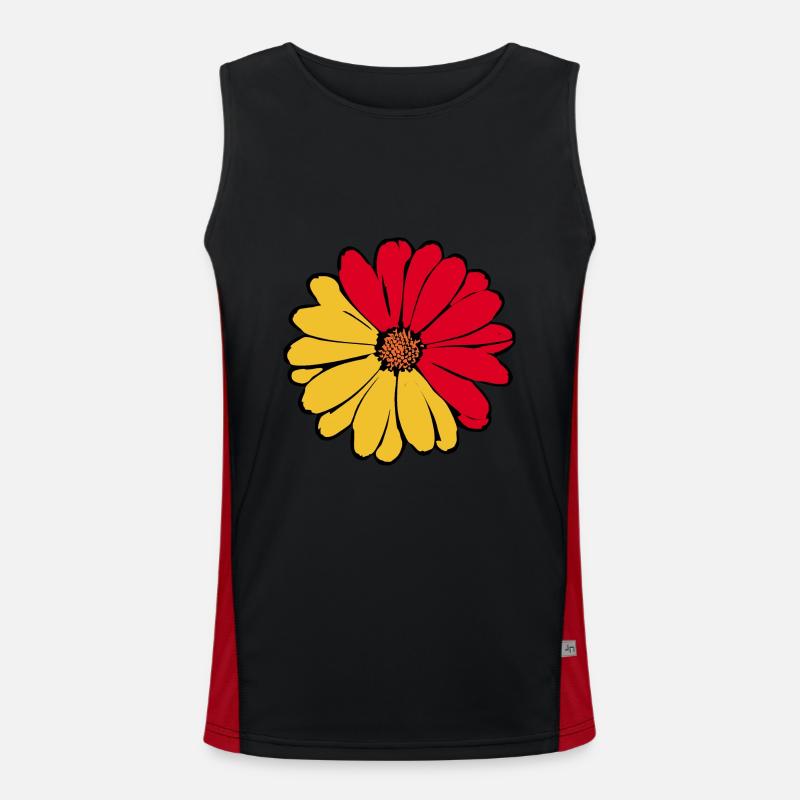 70s Flower Pattern Men's Functional Contrast Tank Top 
