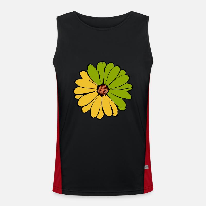 Fleur jaune vert jaune vert fleur Débardeur respirant contrasté Homme 