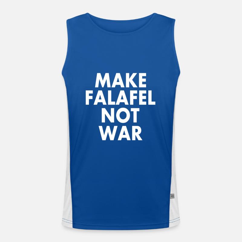 Make falafel not war Funktionelles Kontrast-Tank Top für Männer 