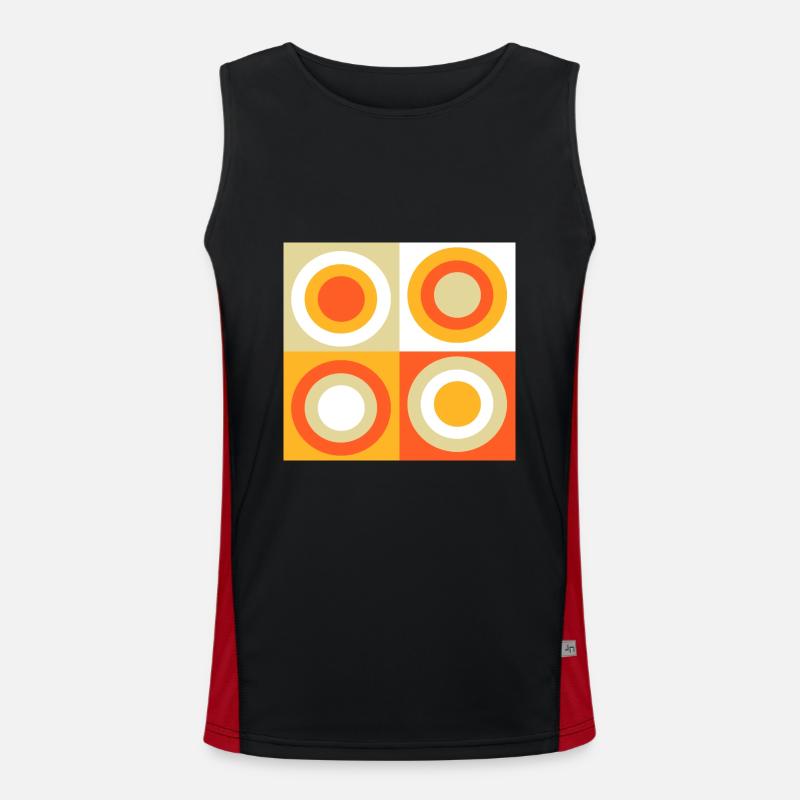 70er Jahre Muster Retro Geschenk Funktionelles Kontrast-Tank Top für Männer 