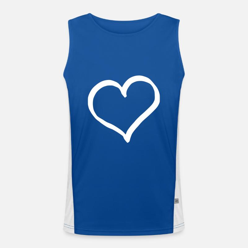 white heart white gift valentine's day Men's Functional Contrast Tank Top 