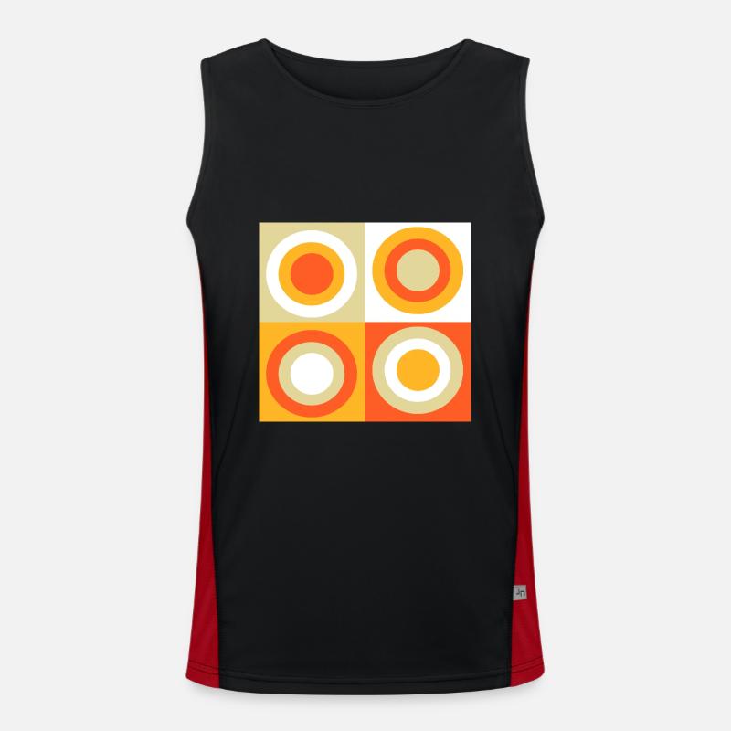 70s Pattern Retro Hippie Flowers Power Men's Functional Contrast Tank Top 