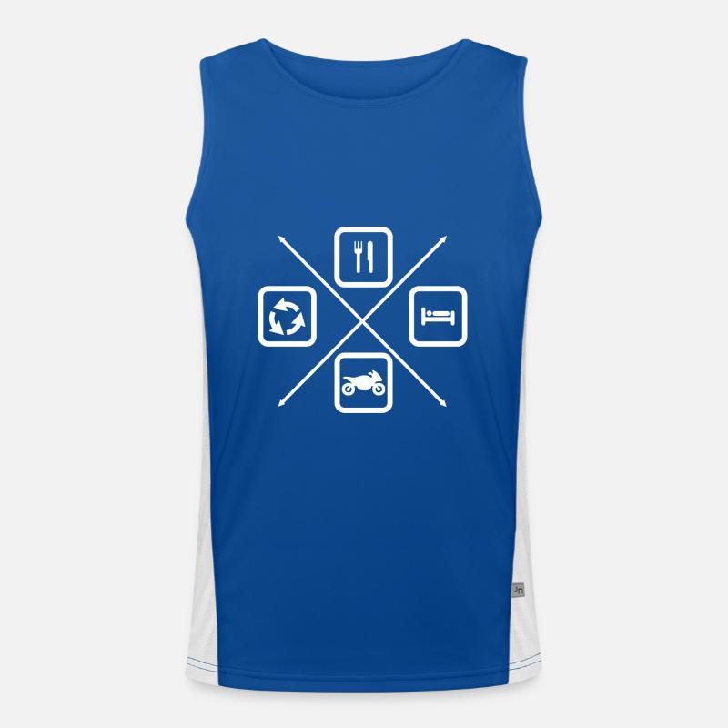 Der Lebenszyklus eines Bikers, Motorrads, Bikers Funktionelles Kontrast-Tank Top für Männer 