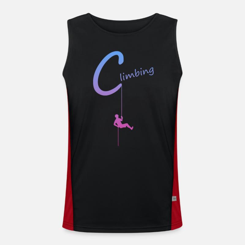 climbing, abseilen, klettern, kletterer Funktionelles Kontrast-Tank Top für Männer 