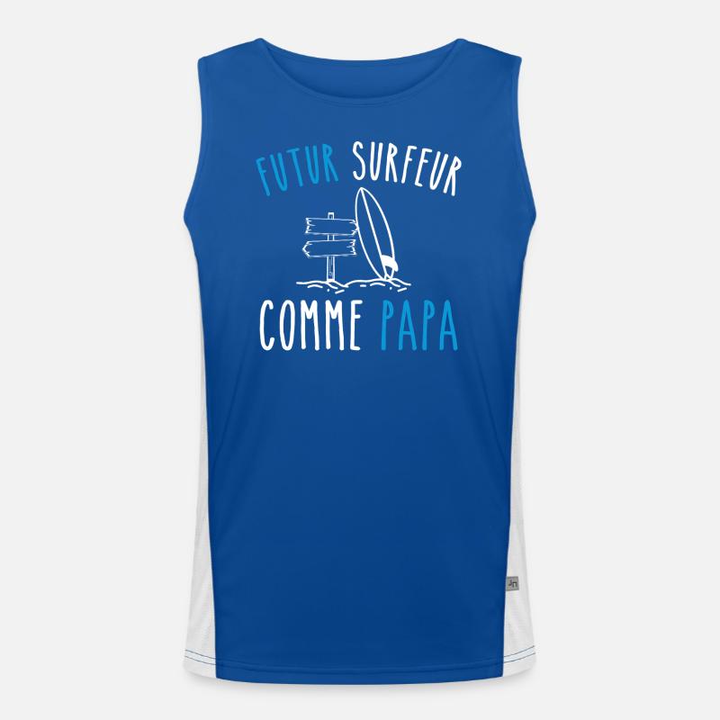 Künftiger Surfer wie Papa Funktionelles Kontrast-Tank Top für Männer 