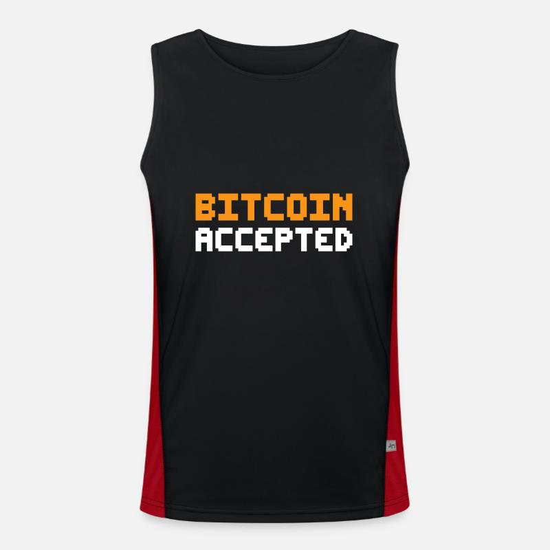 Bitcoin accepté Débardeur respirant contrasté Homme 