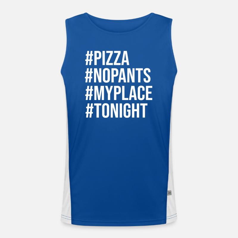 Hashtag soirée pizza (blanc) Débardeur respirant contrasté Homme 