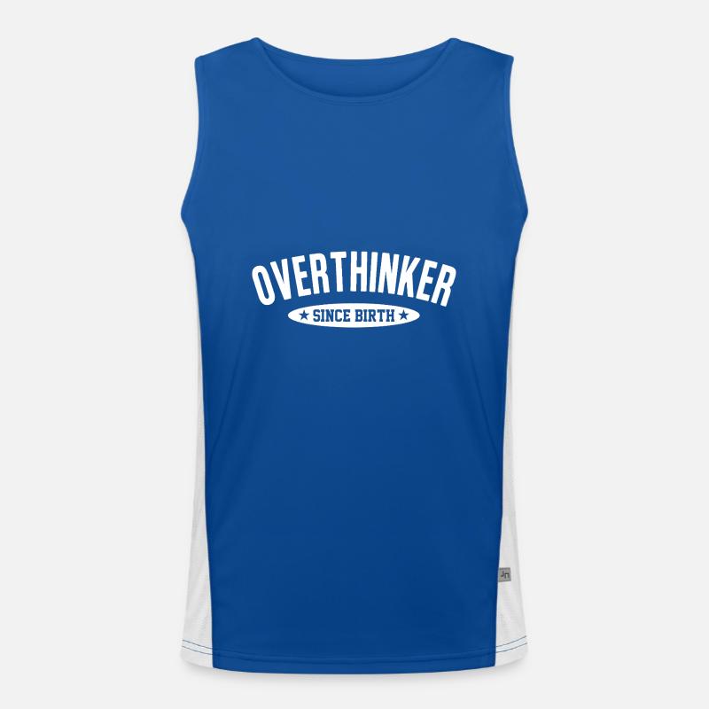 Overthinker Since Birth Zu Viel Denken Spruch Funktionelles Kontrast-Tank Top für Männer 