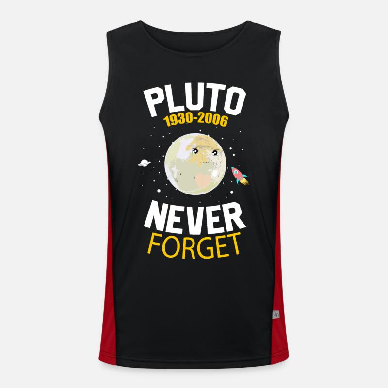 Never Forget Pluto Retro Style Funny Space Science Débardeur respirant contrasté Homme 