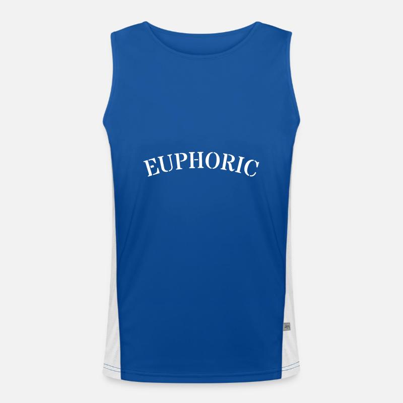 Euphorisch Lebensfreude Minimal Text Design Spruch Funktionelles Kontrast-Tank Top für Männer 