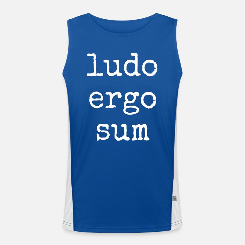 ludo ergo sum - ich spiele also bin ich - Spruch Funktionelles Kontrast-Tank Top für Männer 